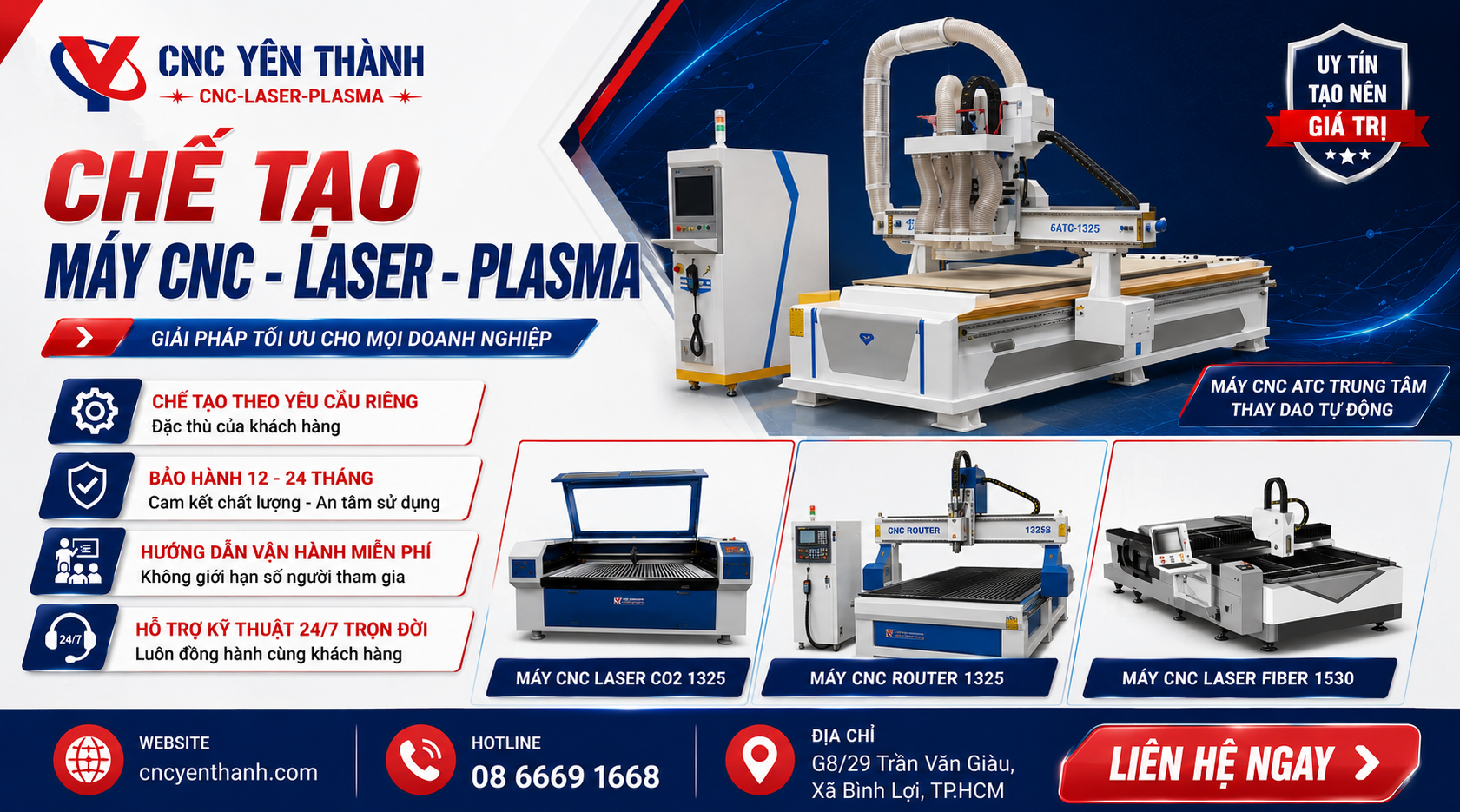 Chế tạo máy CNC theo yêu câu - CNC Yên Thành